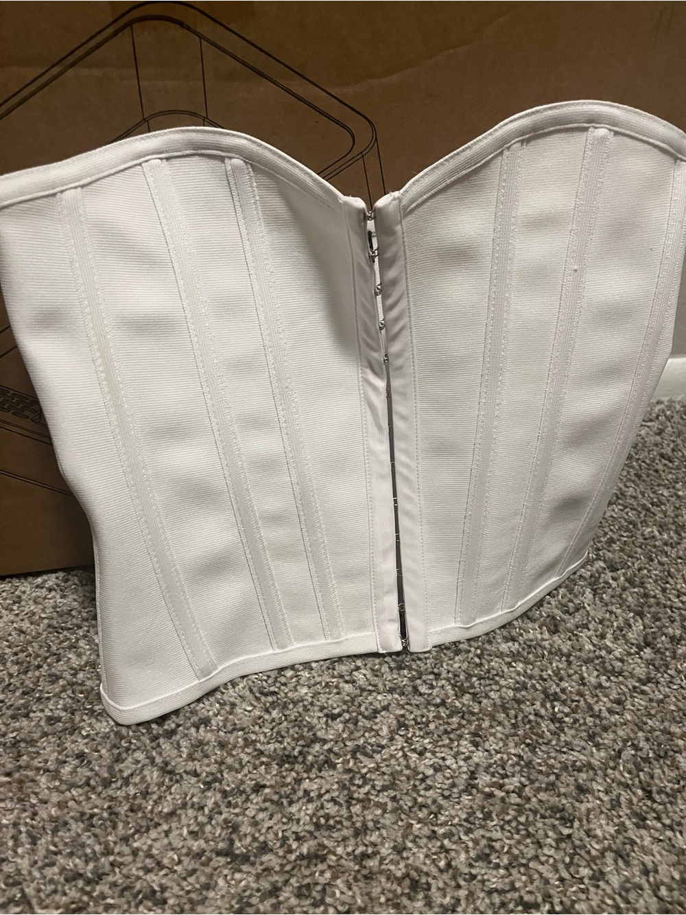 PrettyLittleThing White Strapless Corset Top